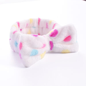 01#White polka dots (bow headband)