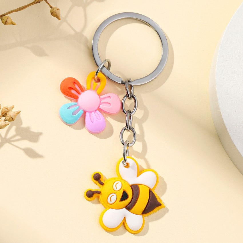 Wholesale Silicone Little Bee Keychain