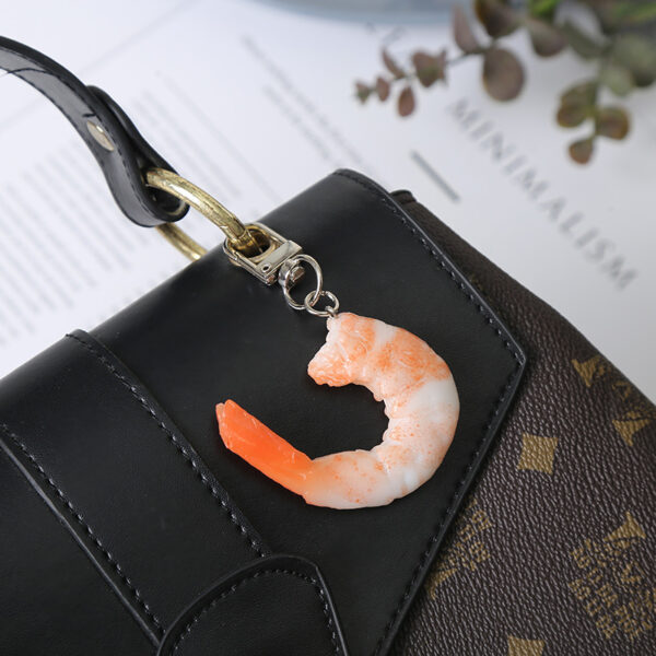Wholesale PVC Simulation Shrimp Creative Keychain