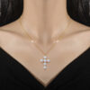 Wholesale Pearl Cross Collarbone Titanium Steel Necklace