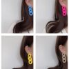 Wholesale Colorful Circle Chain Acrylic Earrings