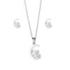 Wholesale Mother's Day Moon Stainless Steel Earrings Necklace Jewelry Set