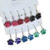 O1CN01qtTEXH24EvxDvvstg_2207921077360-0-cib Wholesale Colorful Glitter Oil Dripping Dog Paw Earrings