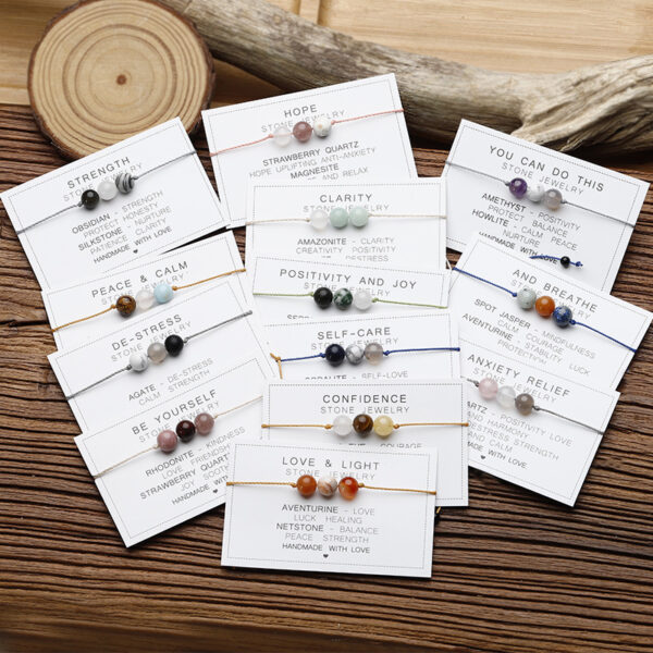 Wholesale Stone Beads Braided Amethyst Lapis Lazuli Strawberry Crystal Bracelet