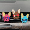 Wholesale Acrylic French Dog Fighting Car Air Outlet Perfume Clip