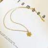 Wholesale Titanium Steel Color Gold Frosted Small Snowflake Necklace