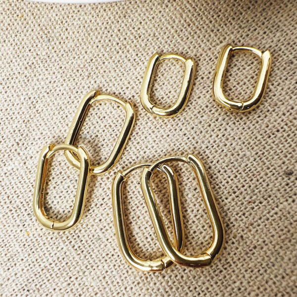 Wholesale Simple Real Gold Plated Creative Arc Earrings
