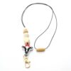 Wholesale Bohemian Style Beaded Silicone Wooden Beads Lanyard Bull Head Keychain
