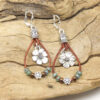 Wholesale Leather Cord Flower Alloy Earrings