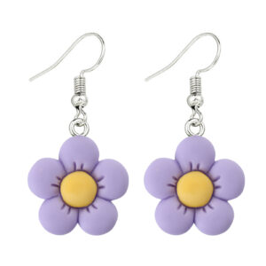 [M-11-46] Purple Flower Earrings