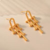 Wholesale Brass Plated 18K Real Gold Irregular Long Earrings