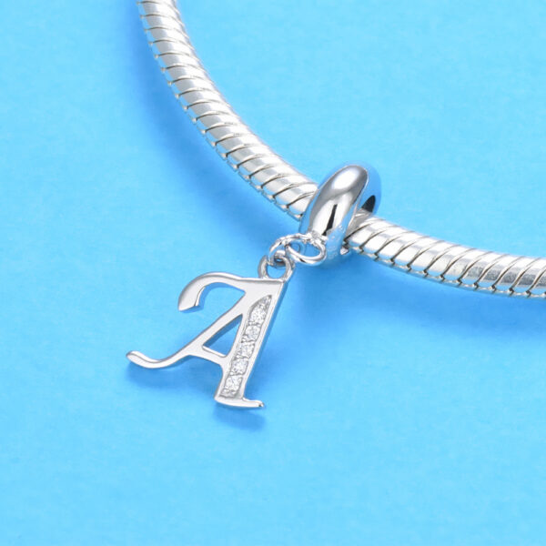Wholesale 2CM×1CM Sterling Silver Alphabet Accessories Beads