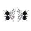 Wholesale Black Rose Dark Gothic Hollow Butterfly Alloy Earrings