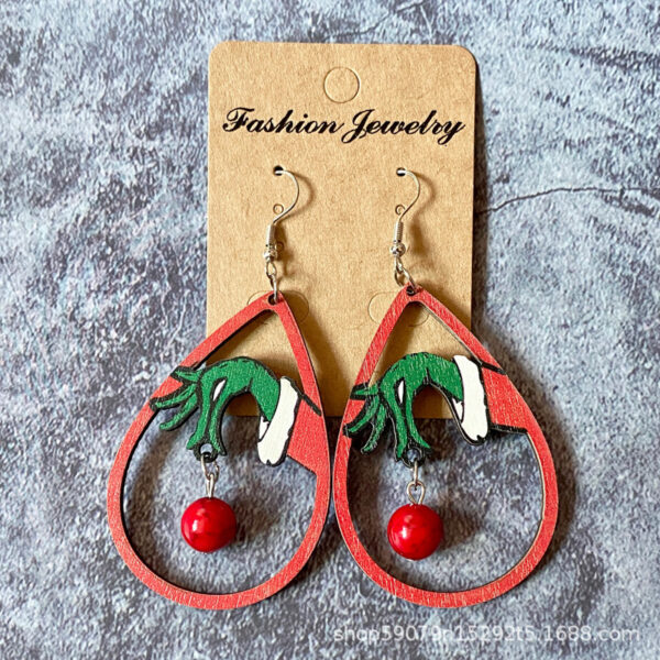 Wholesale Wooden Christmas Earrings