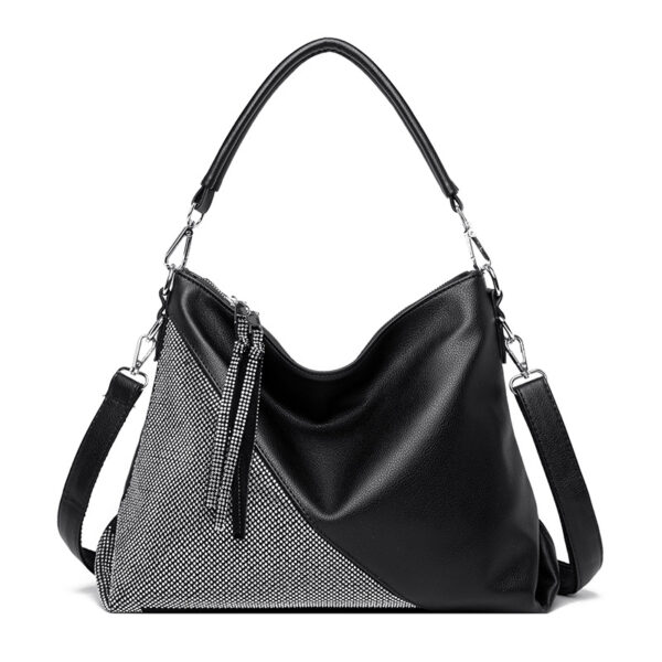 Wholesale Diamond Contrast Color Autumn Large Capacity PU Shoulder Bag