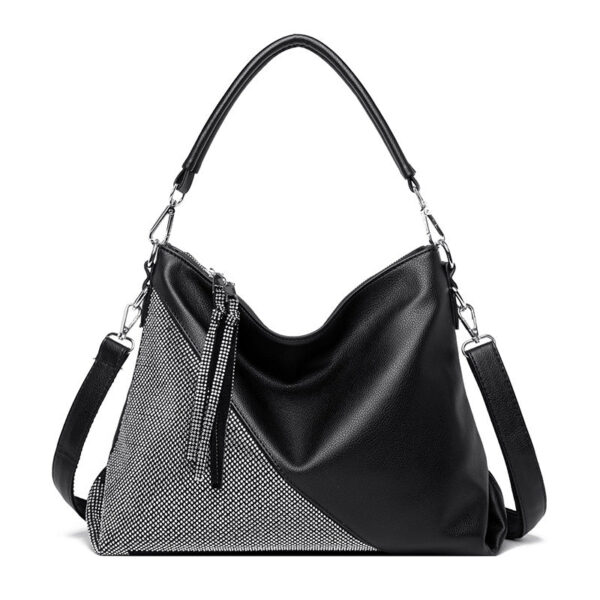 Wholesale Diamond Contrast Color Autumn Large Capacity PU Shoulder Bag