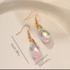 Wholesale Crystal High-grade Long Geometric Water Drop Fashion Light Luxury Colorful Zircon Earrings