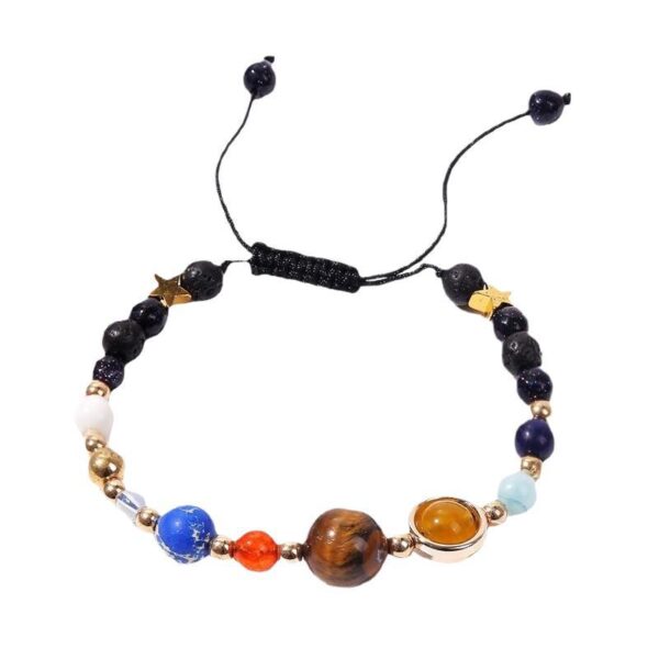 Wholesale Eight Planets Natural Stone Beaded Bracelet