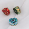 Wholesale Heart-shaped Rose Soft Ceramic Crown Diamond Ball Straight Hole Beads