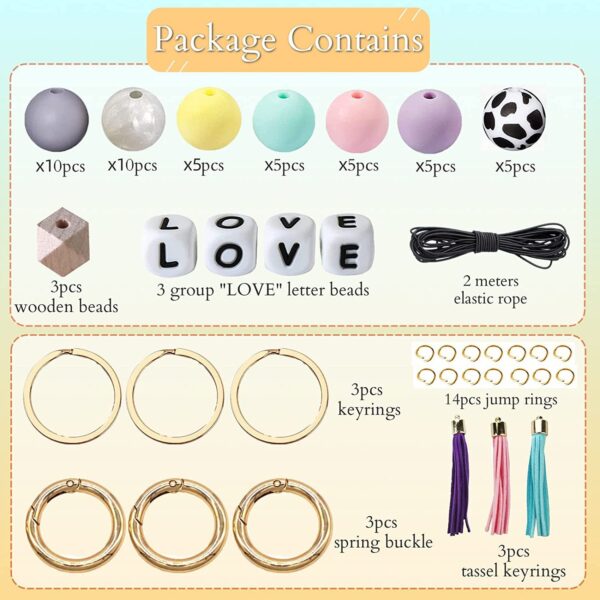 O1CN01r4k30X1ez1iYD1iDH_2212011503941-0-cib Wholesale 84 Pieces of Silicone Beads, Silicone Beads, 15mm Candy Colored DIY Wrist Keychain Kit