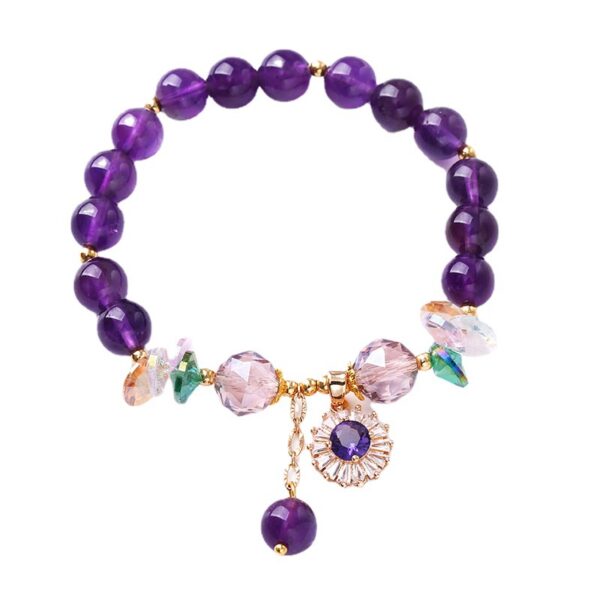 Wholesale Purple Crystal Zircon Beaded Bracelet
