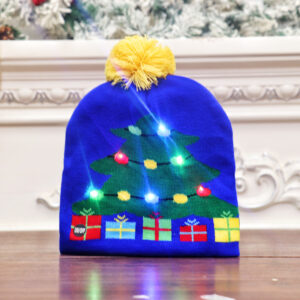 Knitted Hat [Blue Christmas Tree]]