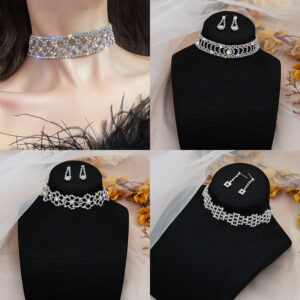 Wholesale Full Diamond Flower Shiny Necklaces