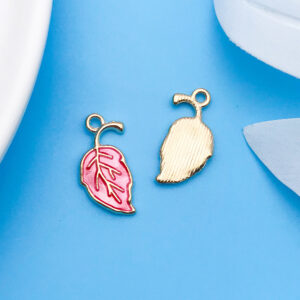 1 drop oil rose red plant leaves 9.5x 19.5mm-17570-0.9g