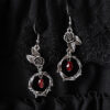Wholesale Bloody Rose Gothic Classical Thorn Vine Rose Crystal Earrings