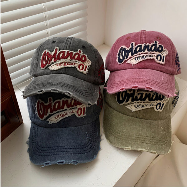 Wholesale Vintage Distressed Washed Ripped Denim Baseball Cap