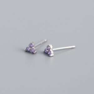 White gold purple stone / 925 Silver