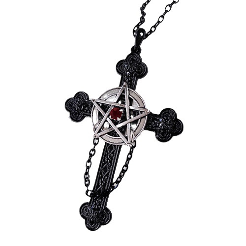 Wholesale Gothic Dark Pentagram Cross Necklace