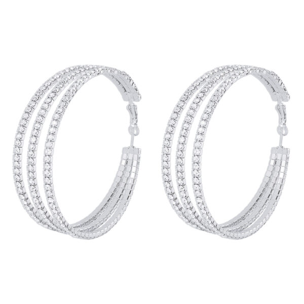 Wholesale Retro Exaggerated Multi-layered Circle Full Diamond Earrings
