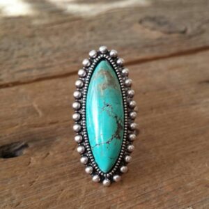 Wholesale Vintage Oval Turquoise Ethnic Style Ring