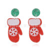 Wholesale Christmas s925 Silver Needle Acrylic Elk Snowman Earrings