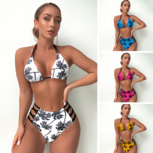 Wholesale Coconut Tree Print Polyester Swimwear