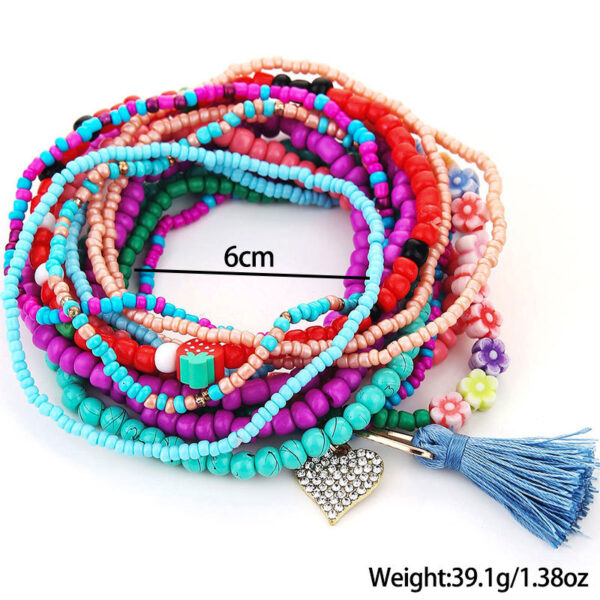 O1CN01rE2jB024GlUPEAFMZ_3880997364-0-cib Wholesale Folded Wind Strawberry Bracelet Hand-woven Rice Bead Fringe Elastic Bracelet