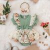 Wholesale Cotton Jumpsuit with Floral Buns and Baby Crawling Clothes