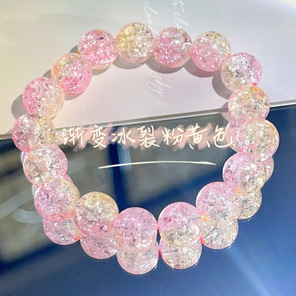 Wholesale Gradient Ice Crack Beads Beading Glass Bracelet