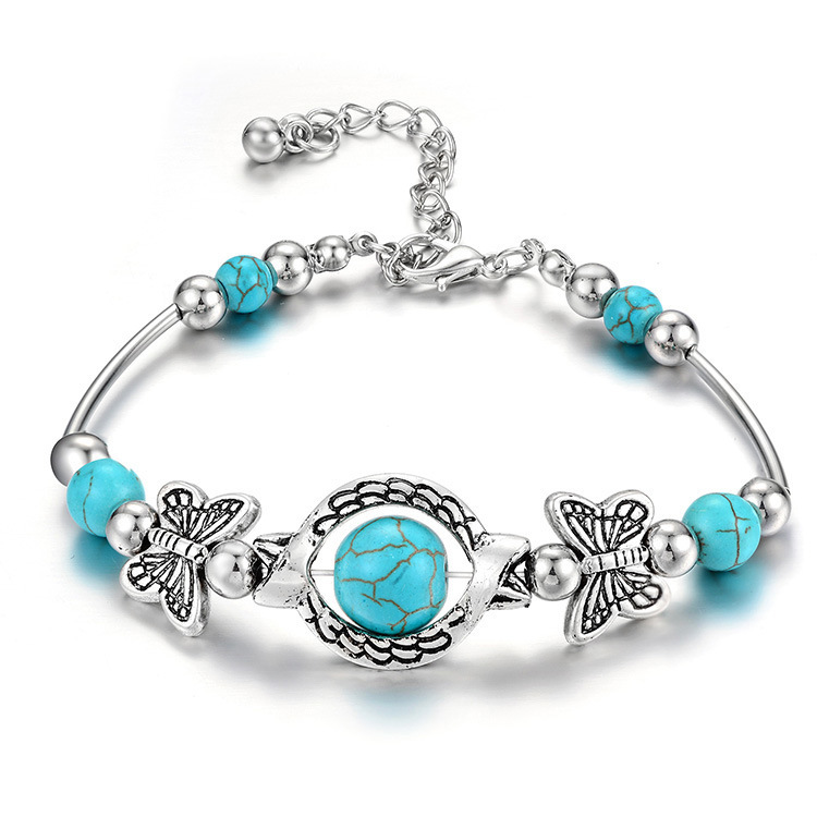 Wholesale Europe and the United States cross-border pular jewelry Pine stone handmade bracelet pular butterfly turtle bracelet jewelry manufacturers