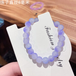 Dark Blue 8mm two-color gradient ice through glass bracelet