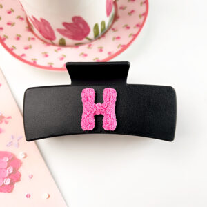 PU10.5cm Square-H Word Black / Plastic/Resin