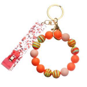 Orange with clip bracelet keychain
