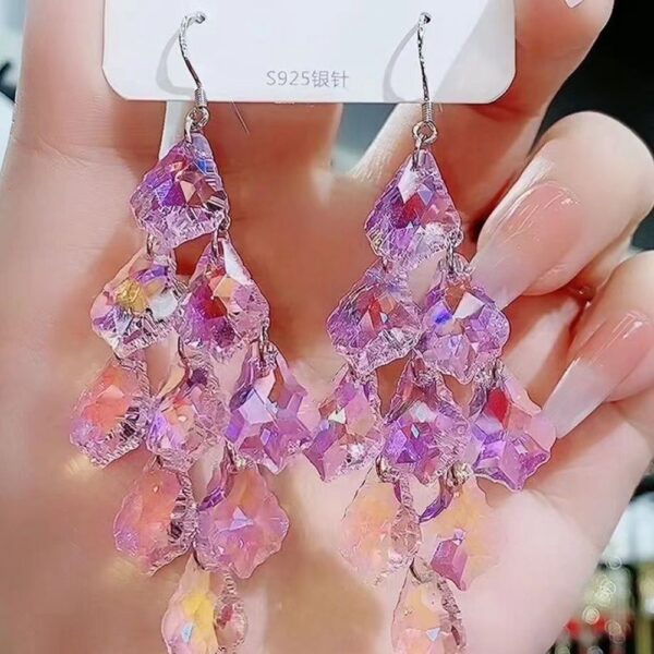 Wholesale Purple Crystal Red Crystal Pendant Hypoallergenic Earrings