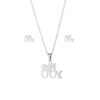 Wholesale Mother's Day Gift I Love You Heart Pendant Necklace Earrings Set