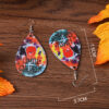 Wholesale Witch Head I Smell Children Water Drop Double Sided PU Leather Earrings