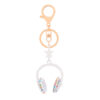 Wholesale Spray Painted Earphones with Diamonds, Cute Bag Pendants, Alloy Keychains