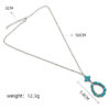 Wholesale Four Leaf Clover Turquoise Alloy Cross Chain Pendant Necklace