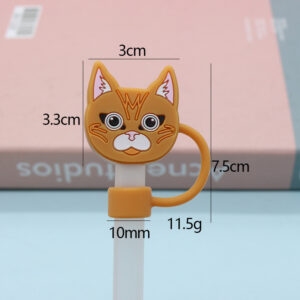 Silicone orange cat 10mm / Bagged without straw