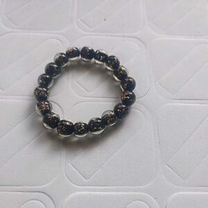 10MM black glass bracelet 18 PCs/strip
